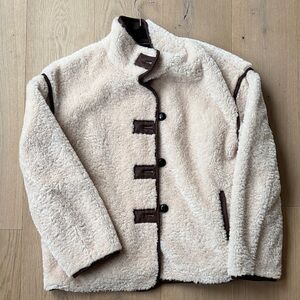 Commense Cream and Brown Teddy Jacket